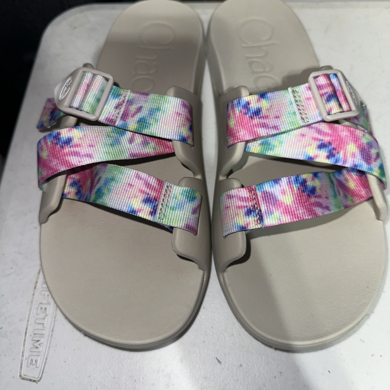 Chaco Chillos Adjustable Tie Dye Slide Sandals Women’s Size 12