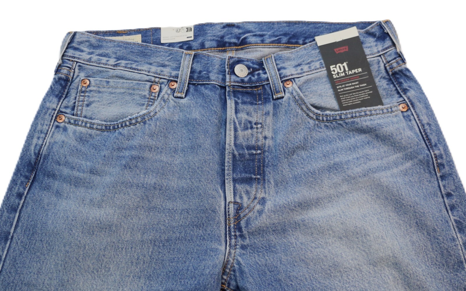 Levi’s Premium 501 Selvedge Jeans Slim Taper Men’s Sizes 100% Cotton Denim