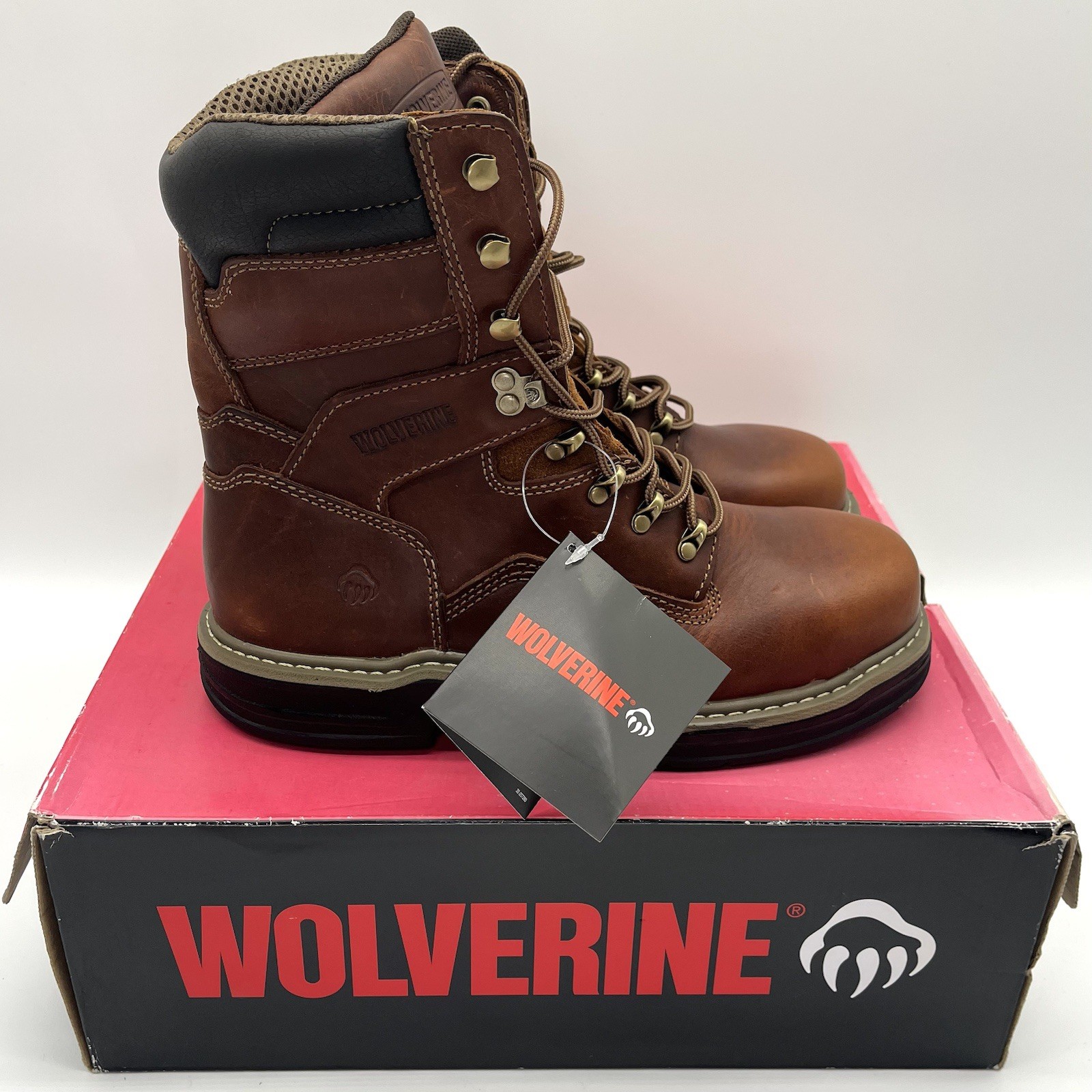 Wolverine Boots Men’s Sz 8 Extra Wide Steel Toe Raider Work Boot Leather EH NEW