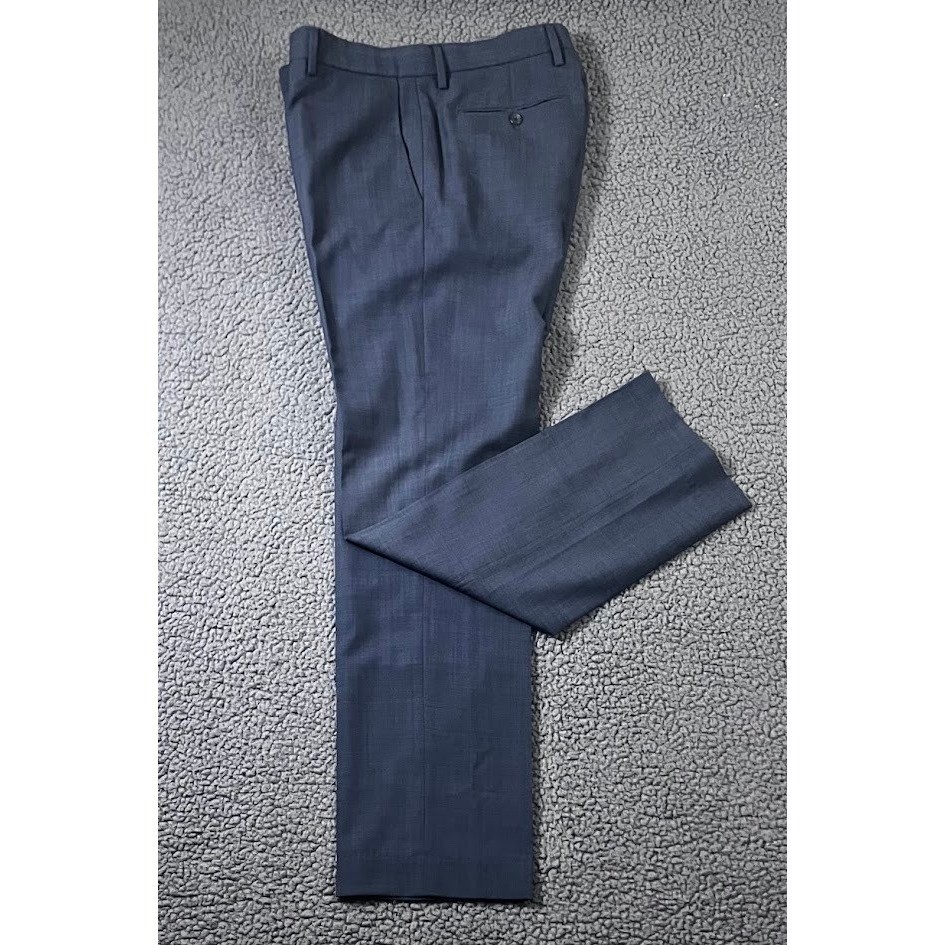 Banana Republic Mens 32×34 Tailored Slim Fit Dark Navy Sharkskin Dress Pants