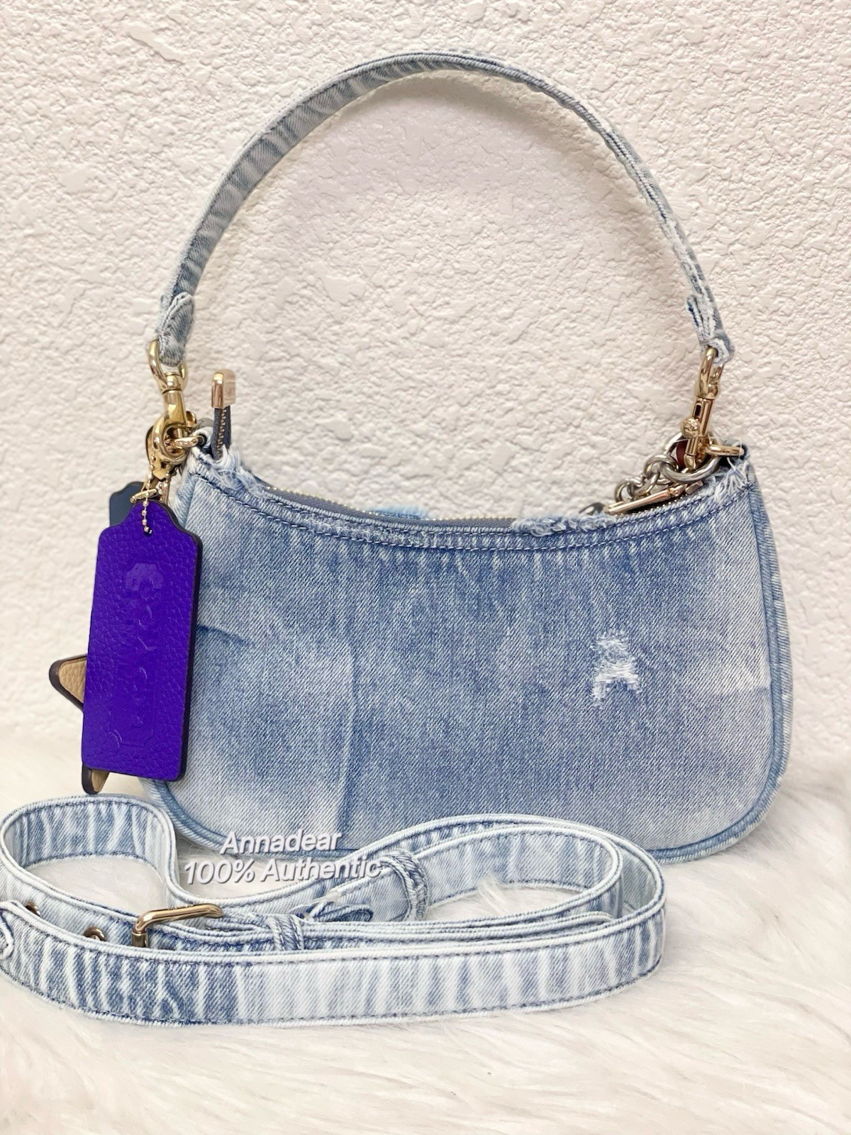 NWT COACH CY701 Kailey Shoulder Bag In Signature Denim Authentic FAST SHIPPING