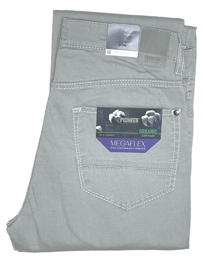 Pioneer Rando W32 L32 Stretch Light Grey Summer Trousers Thin Fabric 16741.5515.9010