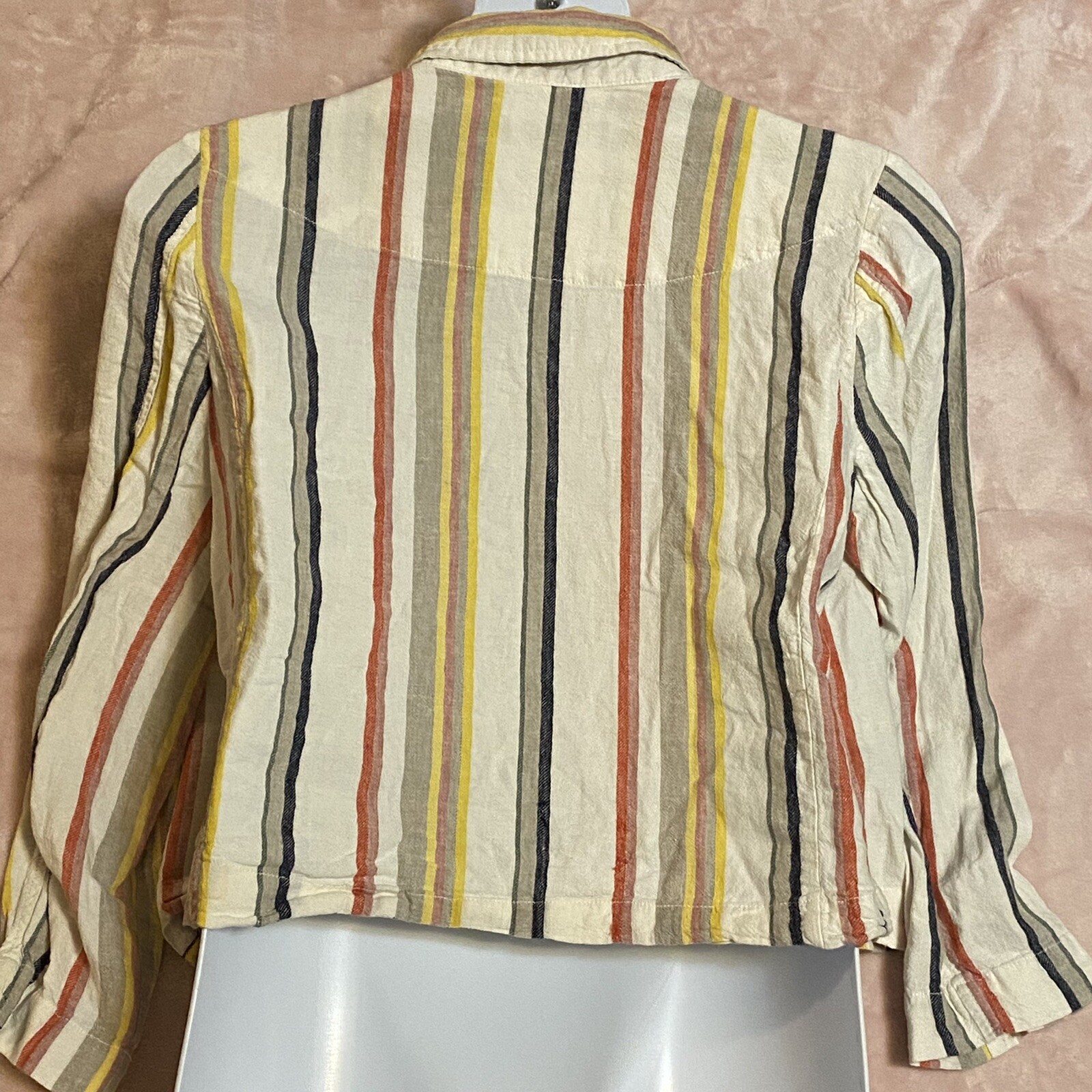 Est. 1946 Women’s Zip Up Collared Vertical Striped Long Sleeve Shirt Size 18/20W