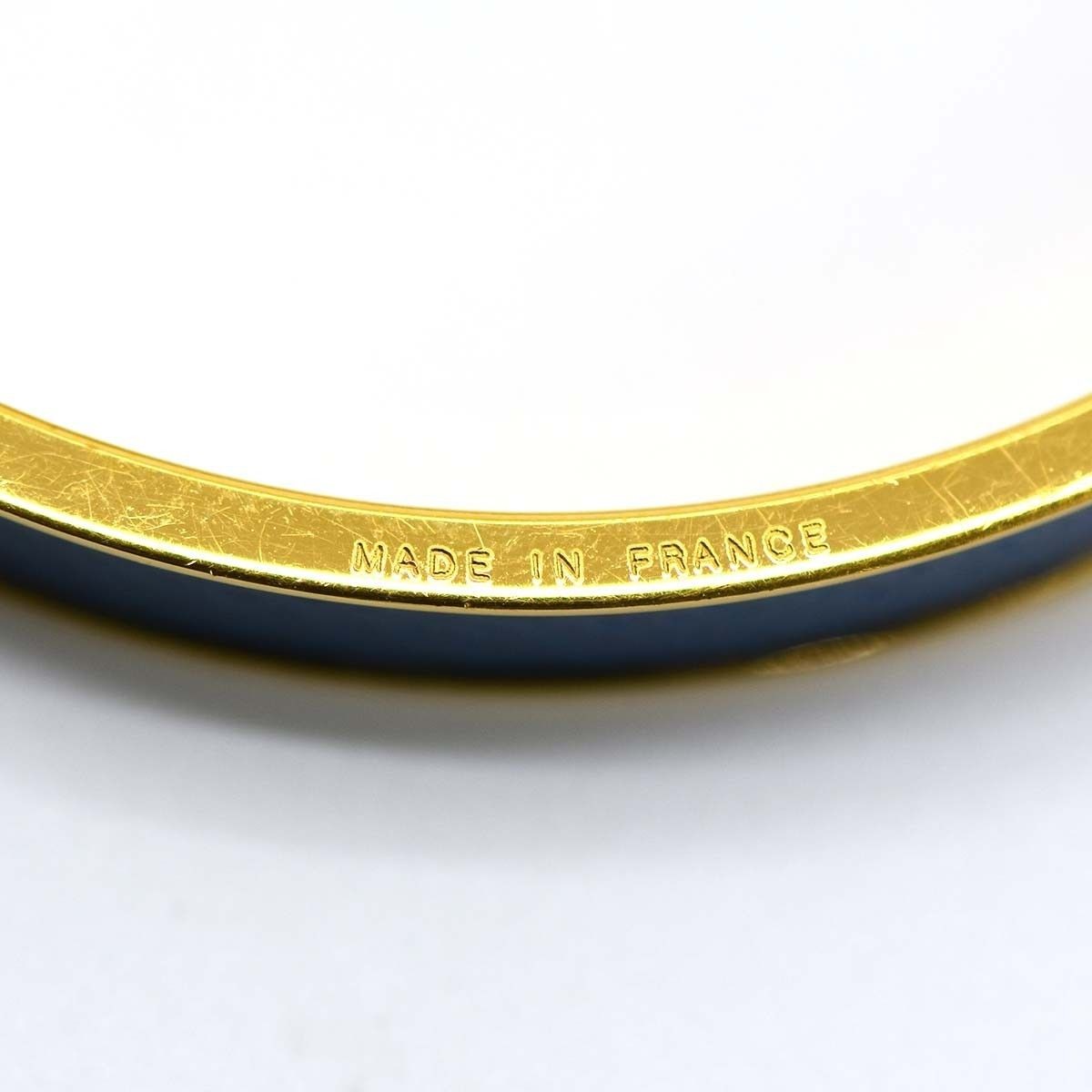 HERMES Kelly Bangle Courchevel Leather Blue Gold Hardware 7.5mm Pre-owned