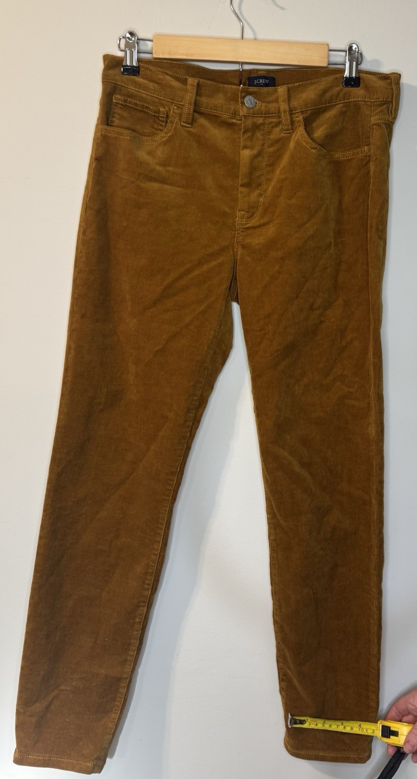 J.Crew Factory Womens 28 Corduroy Pants Mustard Brown Mid Rise Skinny BK381