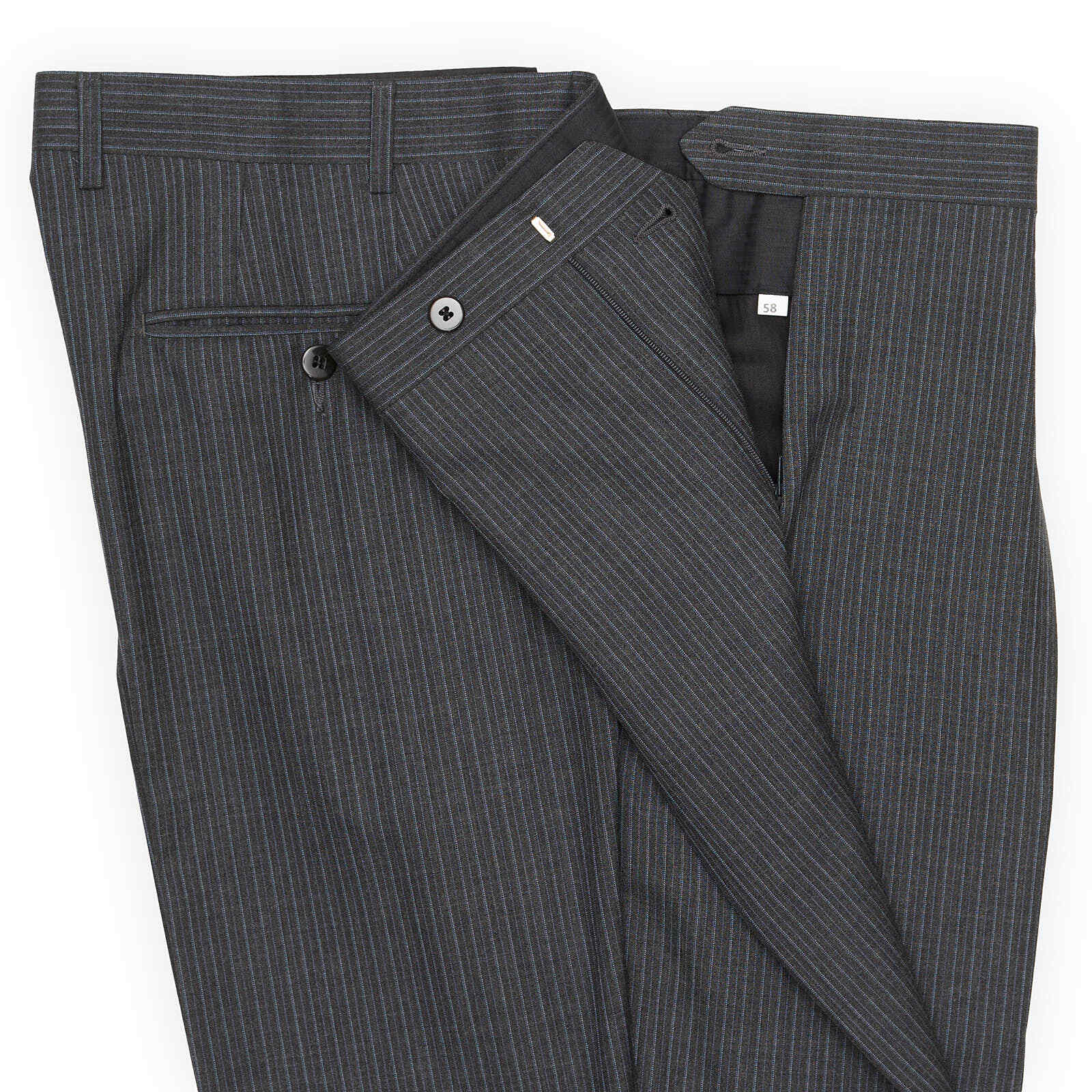 SARTORIA PARTENOPEA Gray Super 120’s Handmade Suit EU 58 NEW US 46