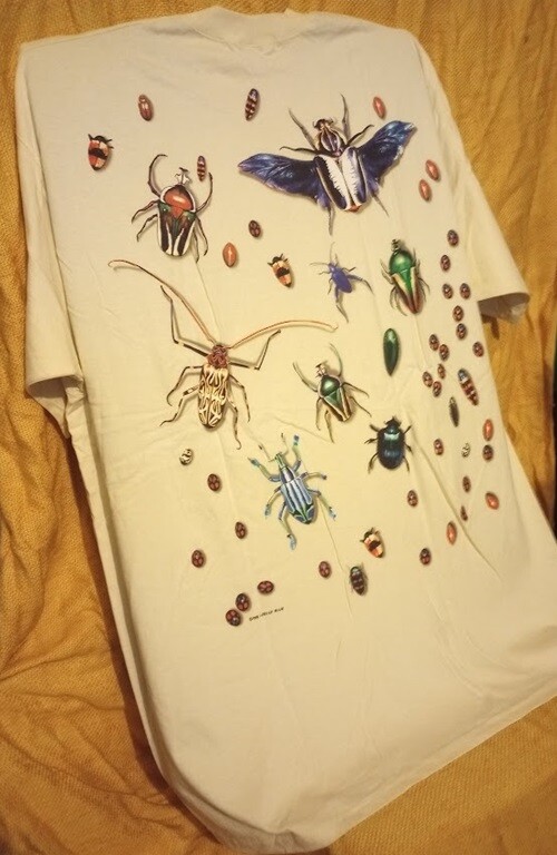 Insects NEW t-shirt XXL, XL adult Liquid Blue vintage white made in USA label