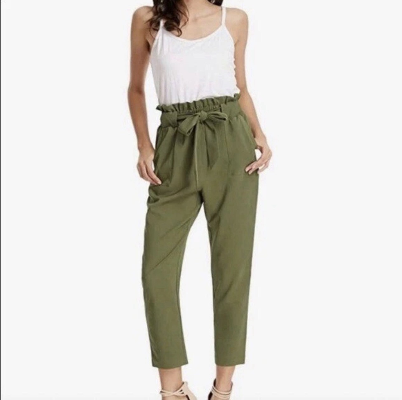 Chelsea 28 Paperbag Waist Tie Trousers Pants Size 8