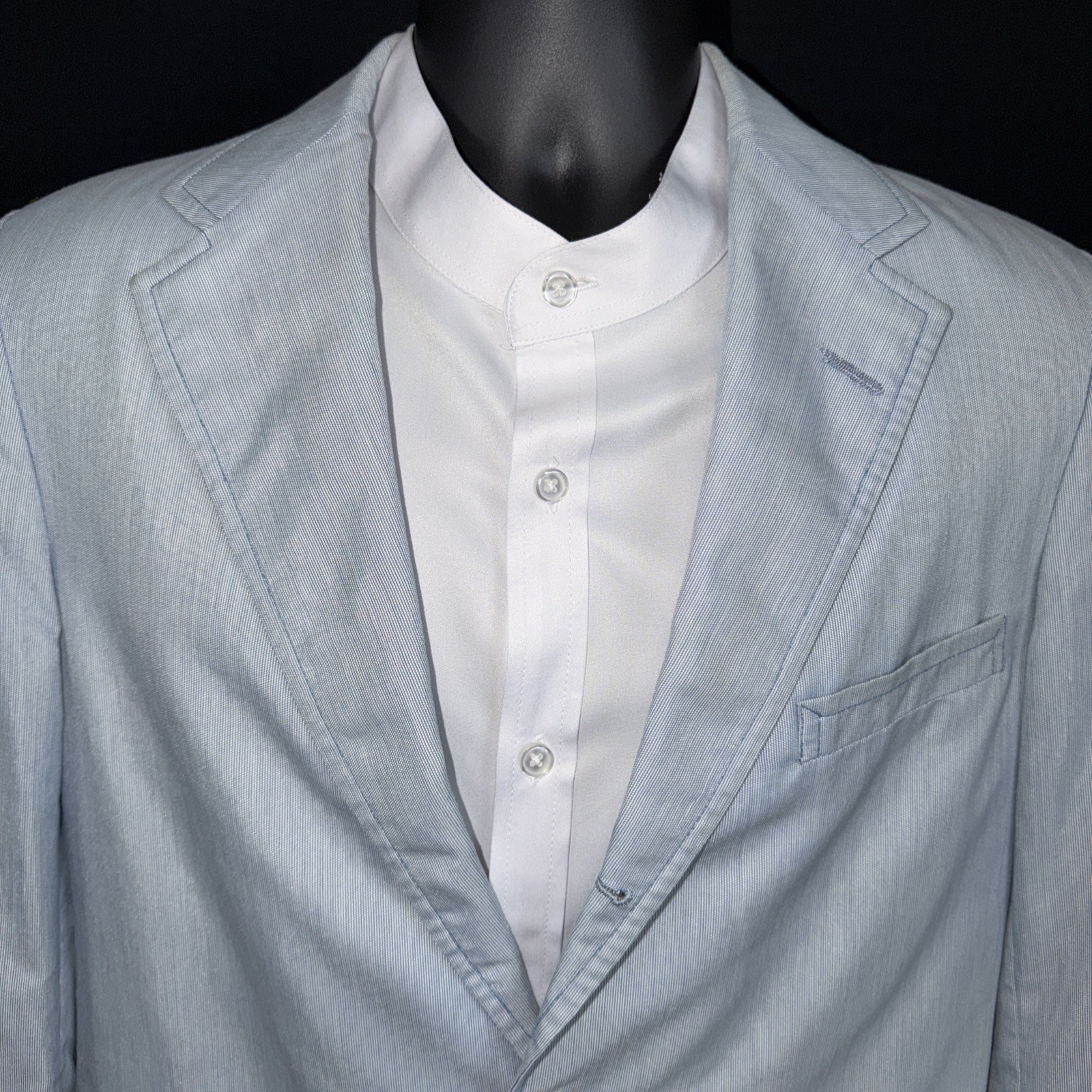 Haspel Men’s Blue & White Pinstriped Sport Coat Blazer Size 40R