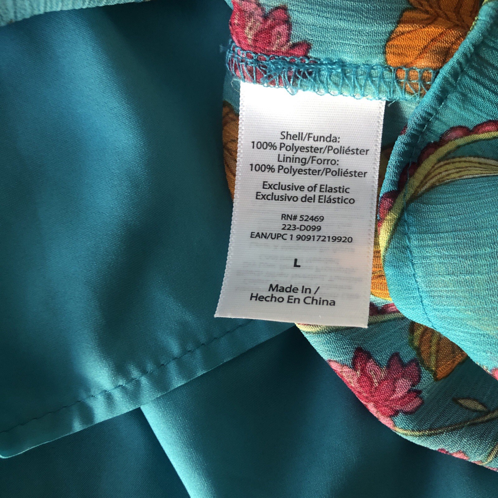 Sophia Vergara Blue Floral Print MIDI Dress Size Large