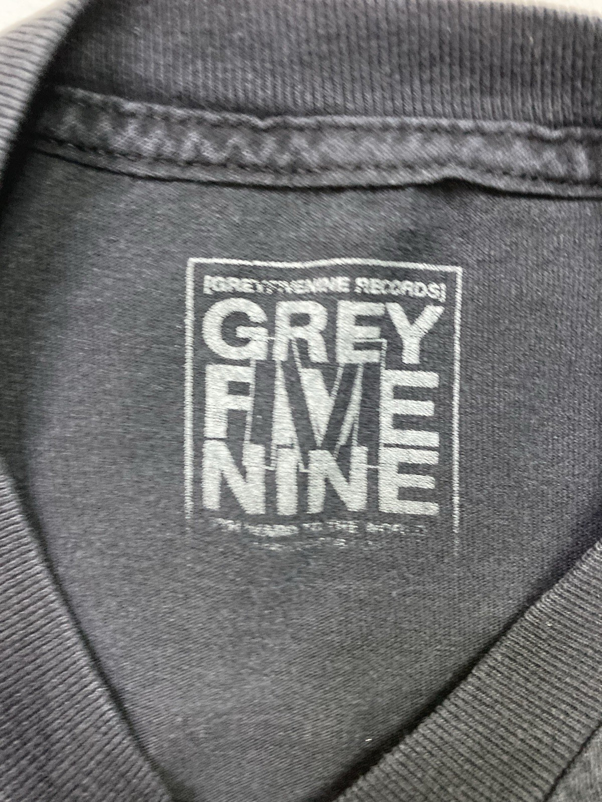 G59 Records Grey Five Nine Skull Graphic T-shirt Men Medium Black Music