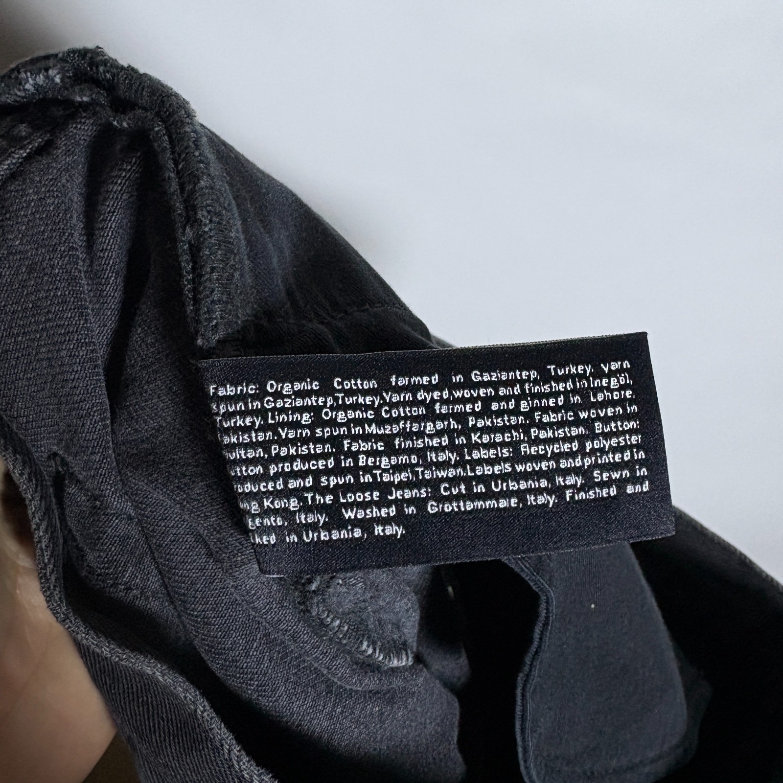 ASKET The Loose Jeans Organic Cotton Denim Baggy Size 32 x 32 Stone Washed Black