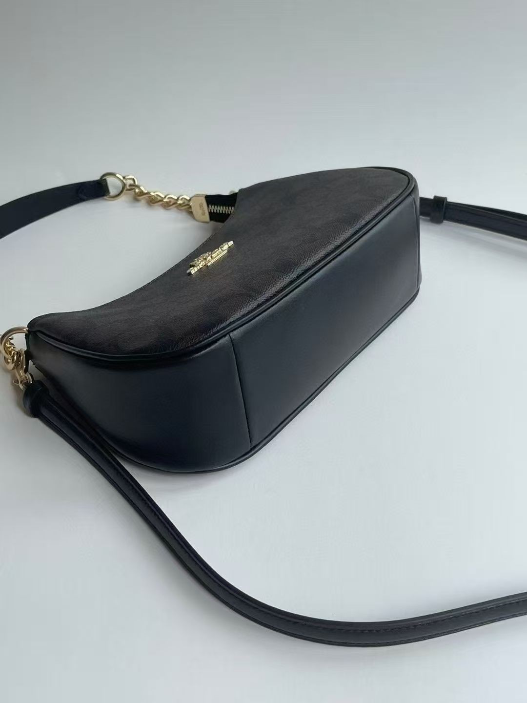 COACH Teri Shoulder Bag In Signature Gold/Walnut/Black, Only unpacked, not used