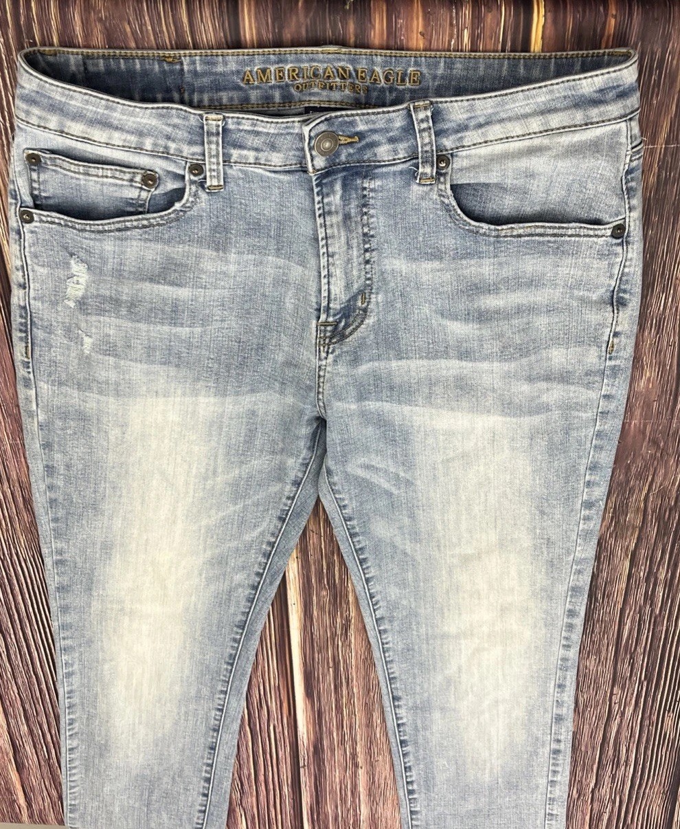 American Eagle Skinny Jeans Light Wash Extreme Flex Mens 34×32 (Actual 34×30)