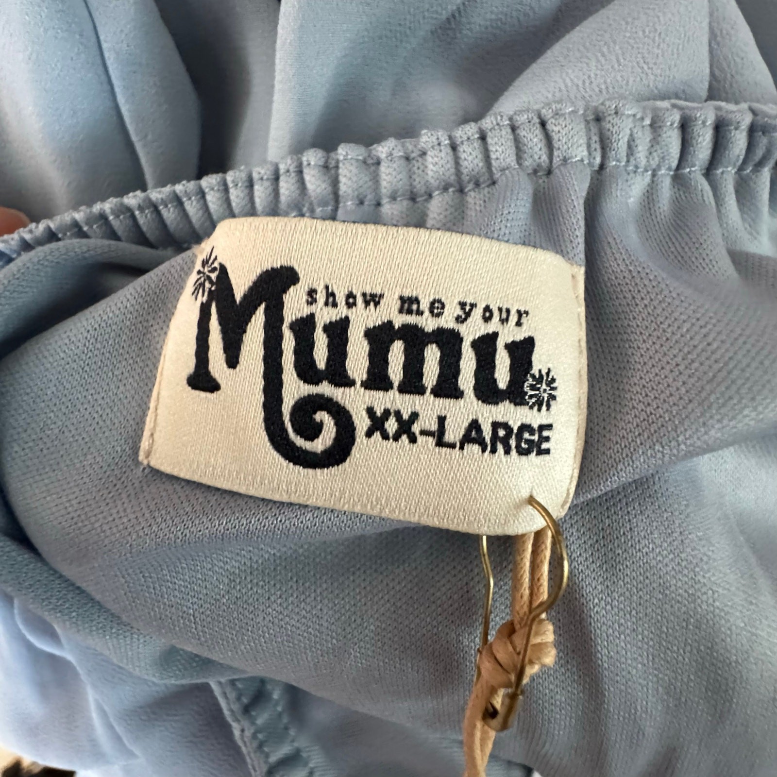 Show Me Your Mumu Heather Halter Dress Steel Blue NWT Size 2XL Maxi Slit Gown
