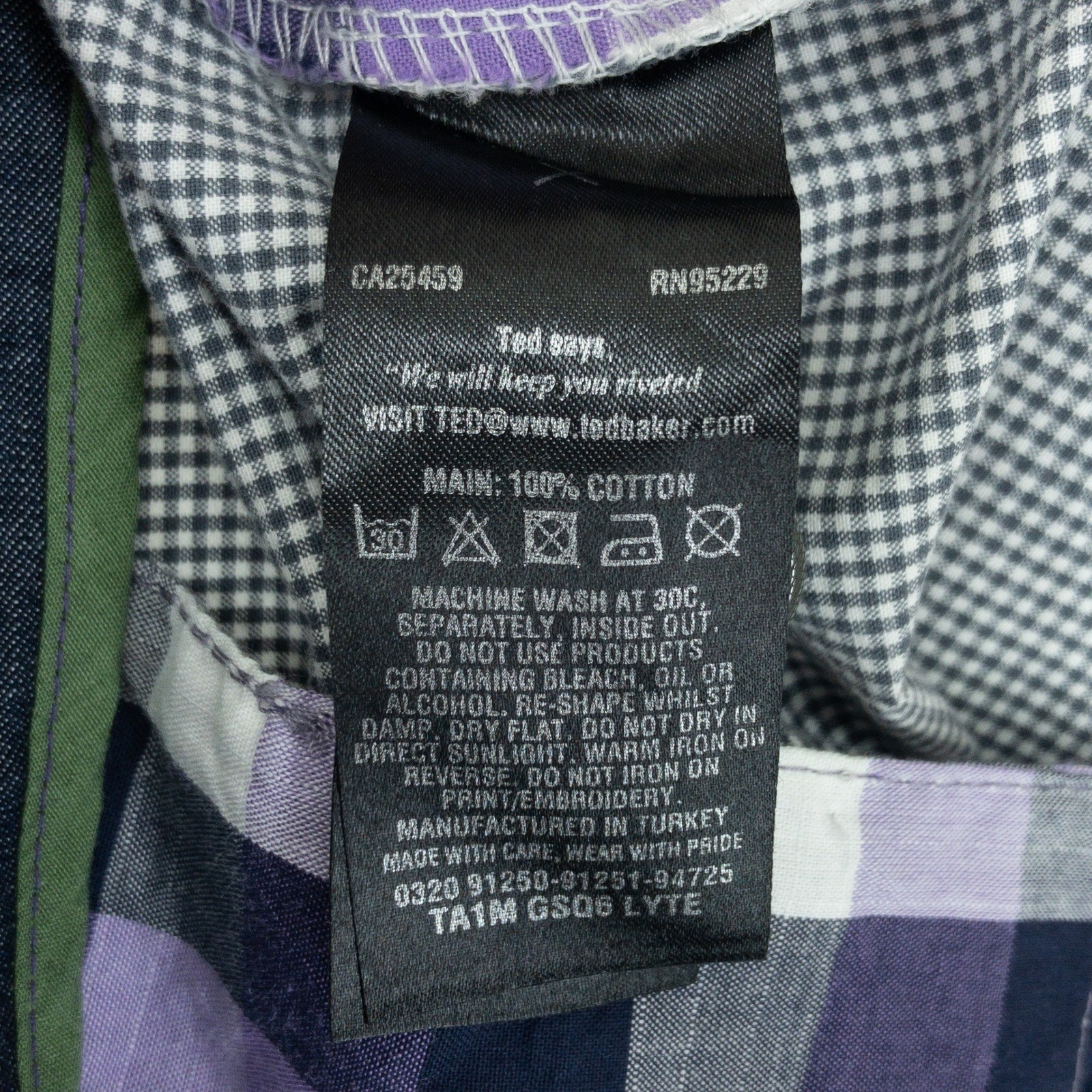 Ted Baker Shorts Mens Size 40R Blue Gingham Micro Check Casual 100% Cotton
