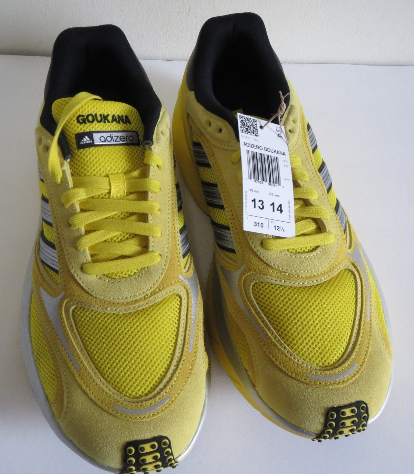 adidas Adizero Goukana Yellow Core Black Men’s Size 13 JP7177 Chunky Runner NWT