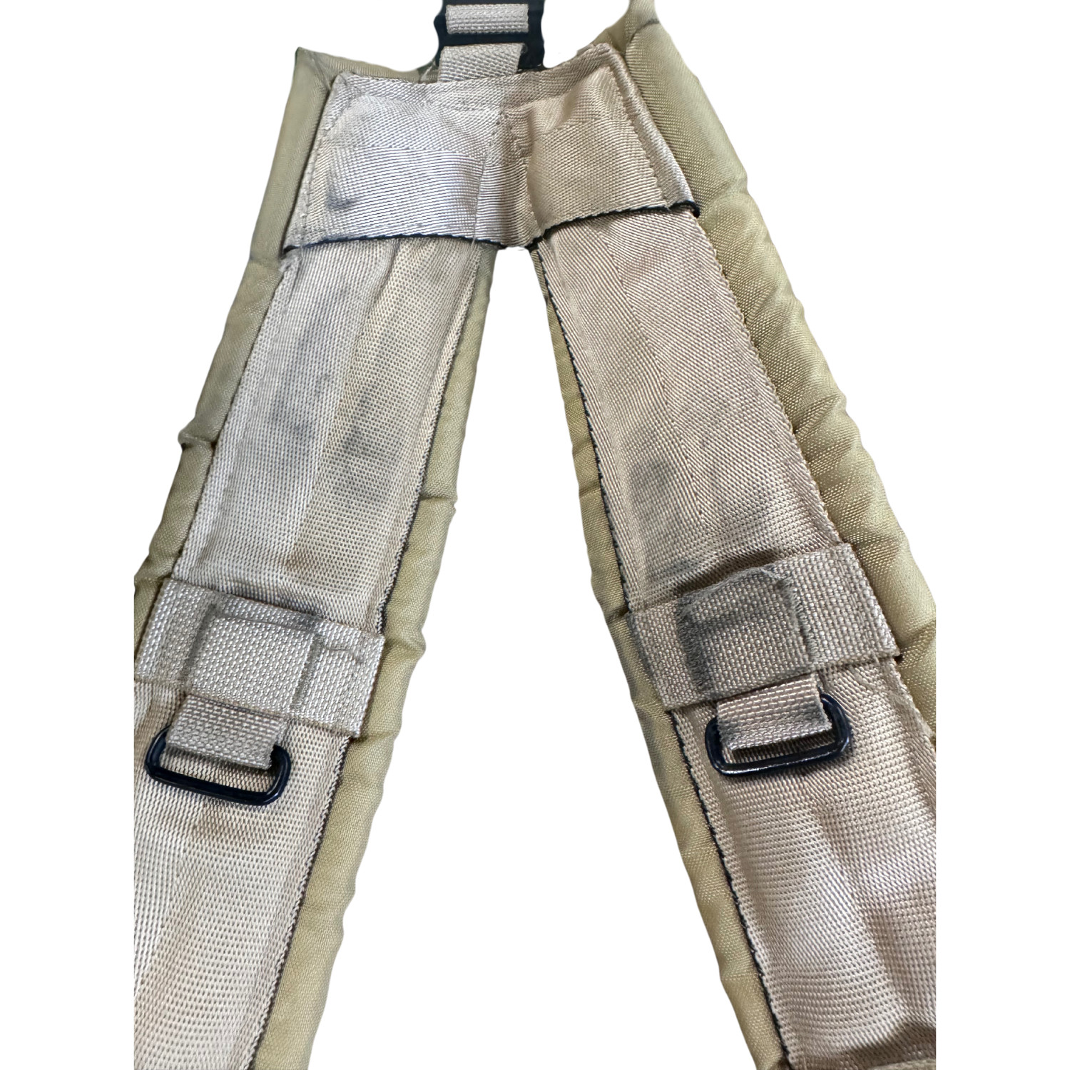 Used Serviceable Tan Nylon Y-Suspenders *mocinc.1982*