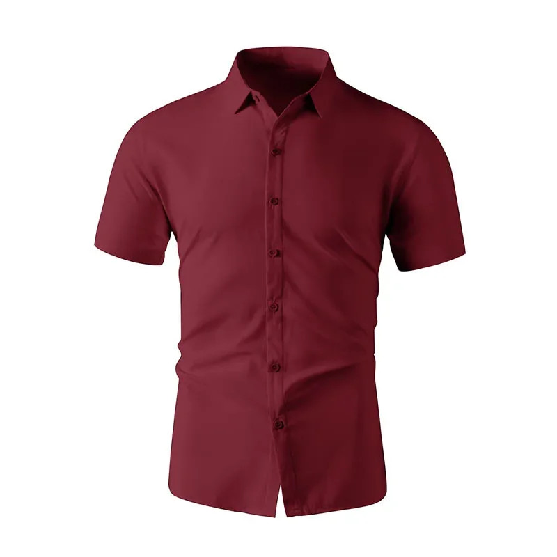 Men Business Casual Short Sleeve Shirt Wrinkle Free Summer Comfort