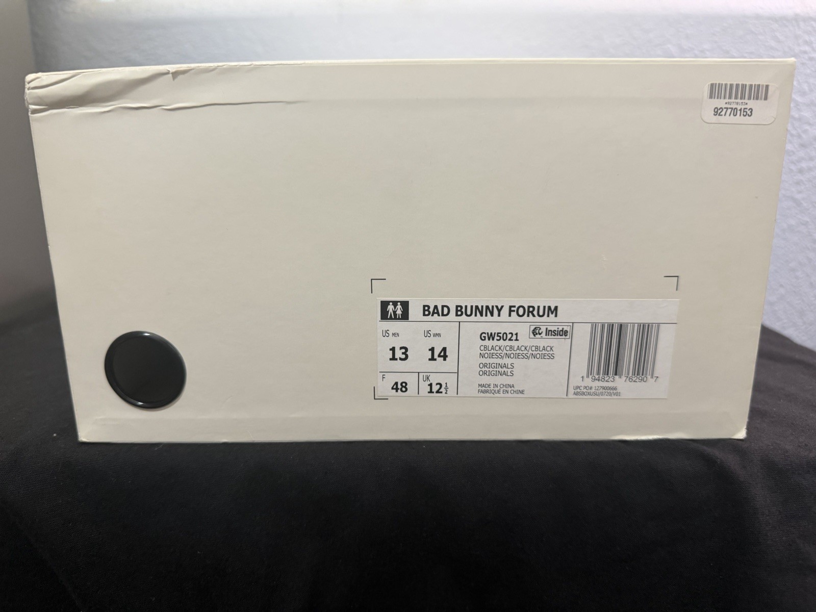 adidas Bad Bunny Forum Buckle Low Back To School Black Suede Sneaker GW5021