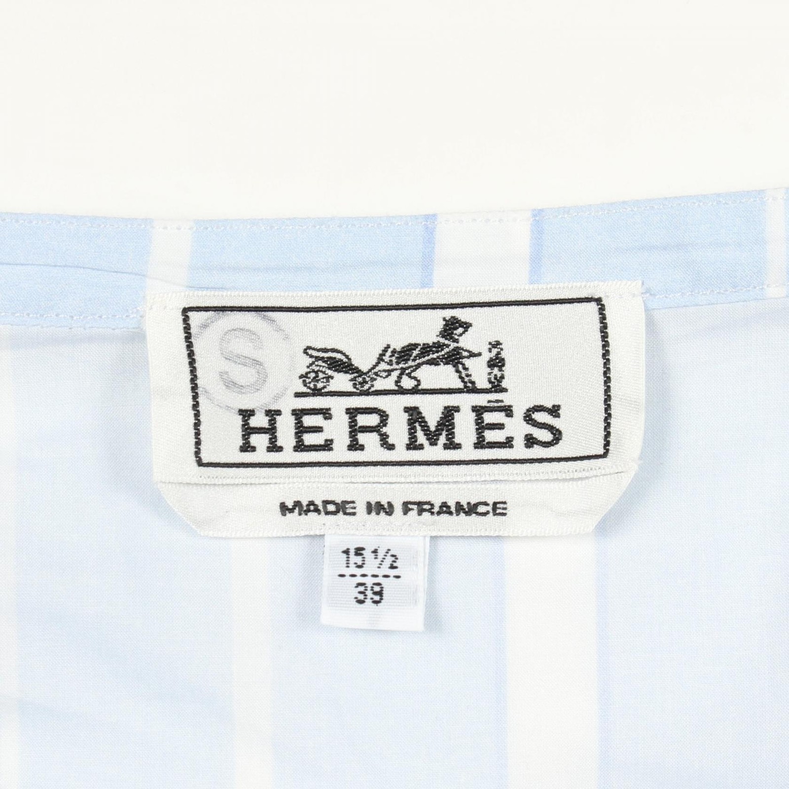 HERMÈS Hermes Serie Button Cotton Stripe Long Sleeve Shirt 39 15 1/2 – DUTY FREE