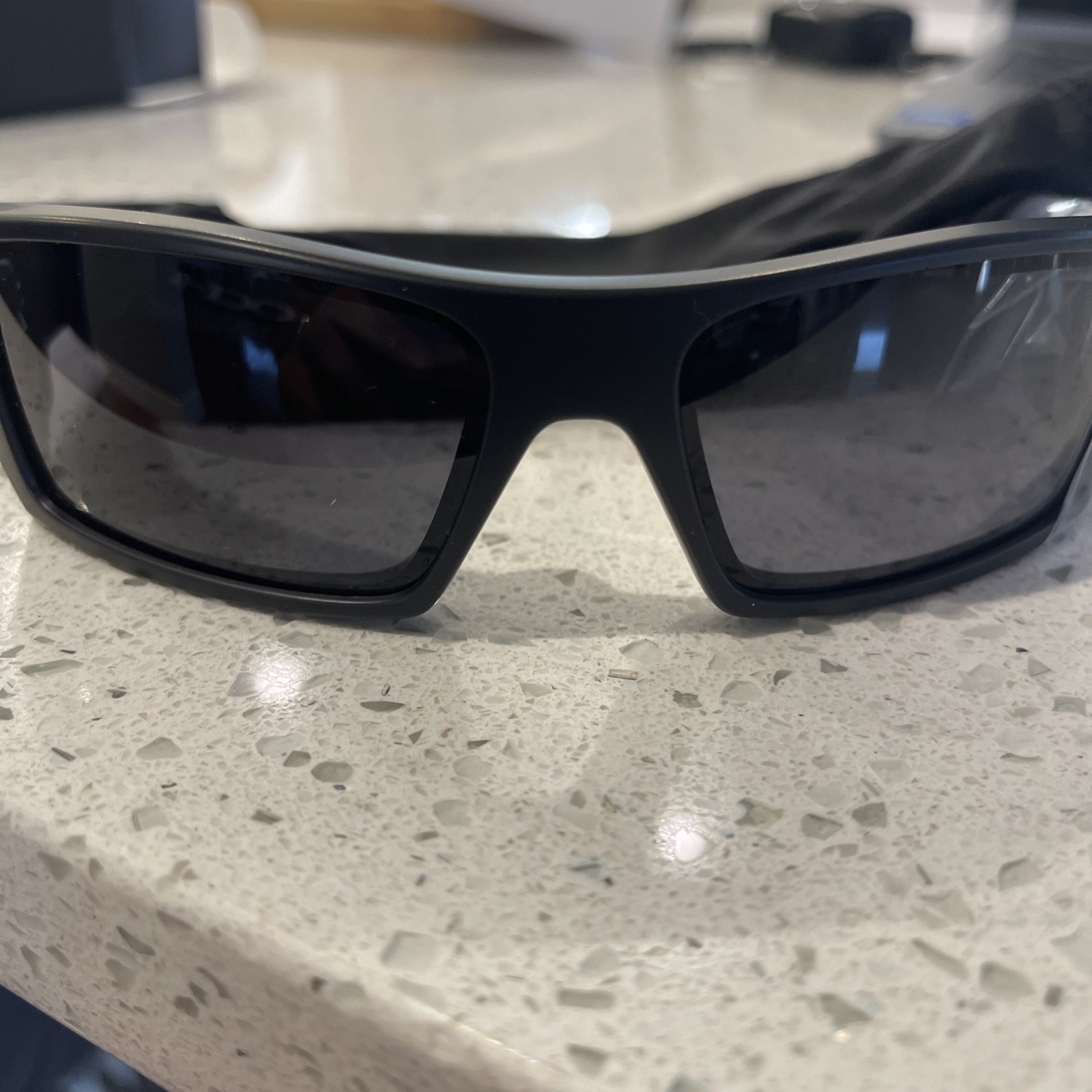 Oakley 03-473 Gascan Matte Rectangular Sunglasses 60mm – Black/Gray