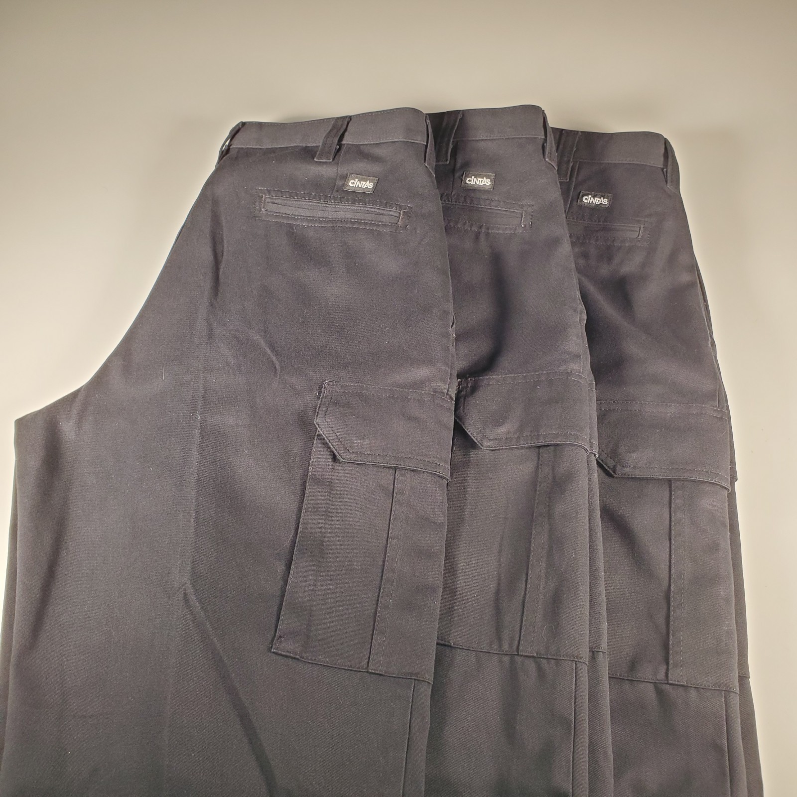 Cintas ComfortFLEX Mens Cargo Work Pants Lot Of 3 Black Heavy Duty 33×31