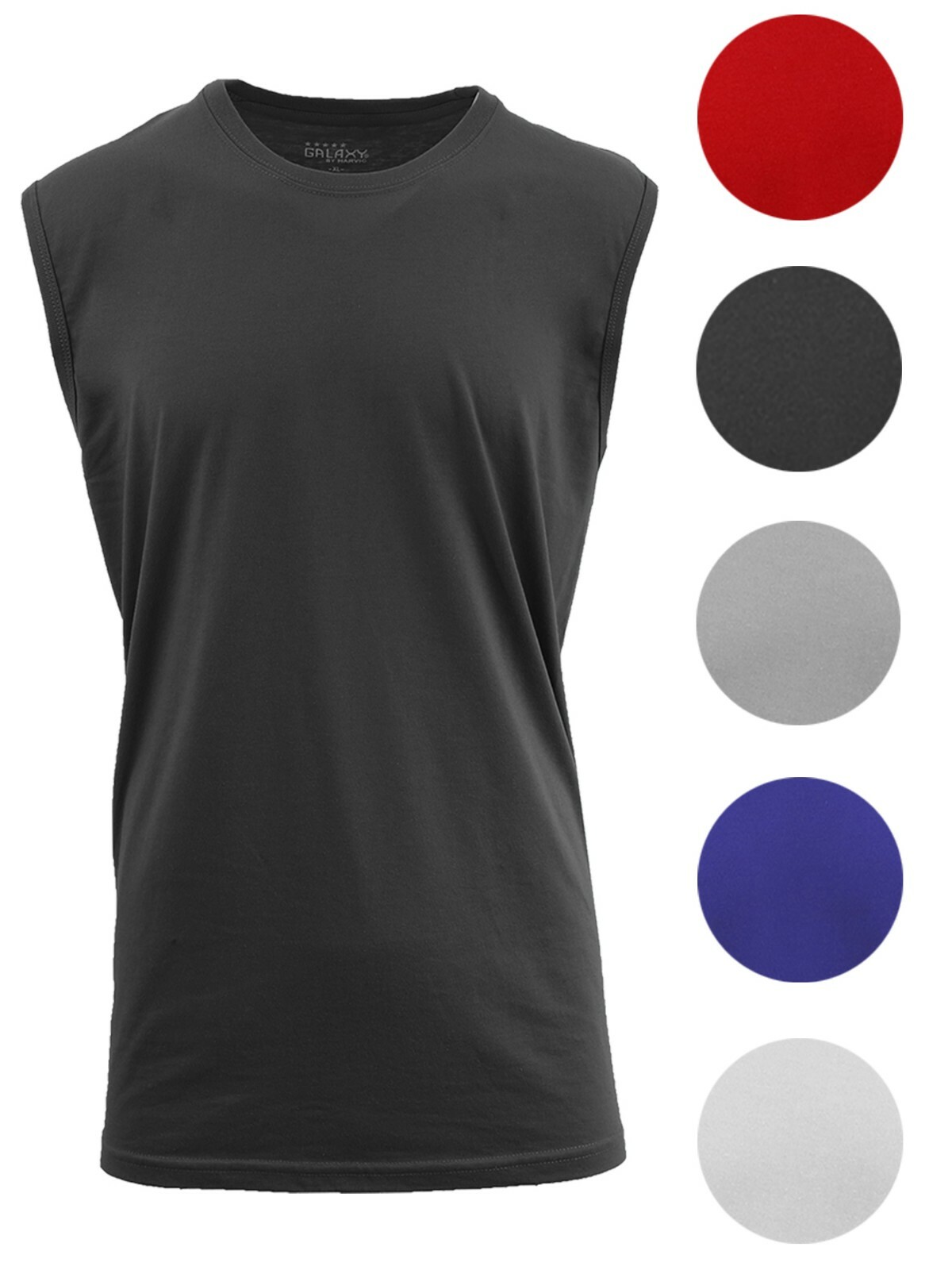 Men’s Muscle Tank T-Shirt Cotton Tee Colors Workout Fitness Lounge Gym Running