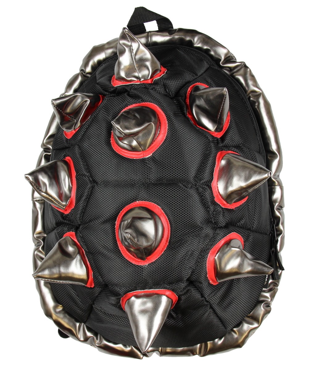 BioDomes Spiked Black-Red Turtle Shell Backpack 19″