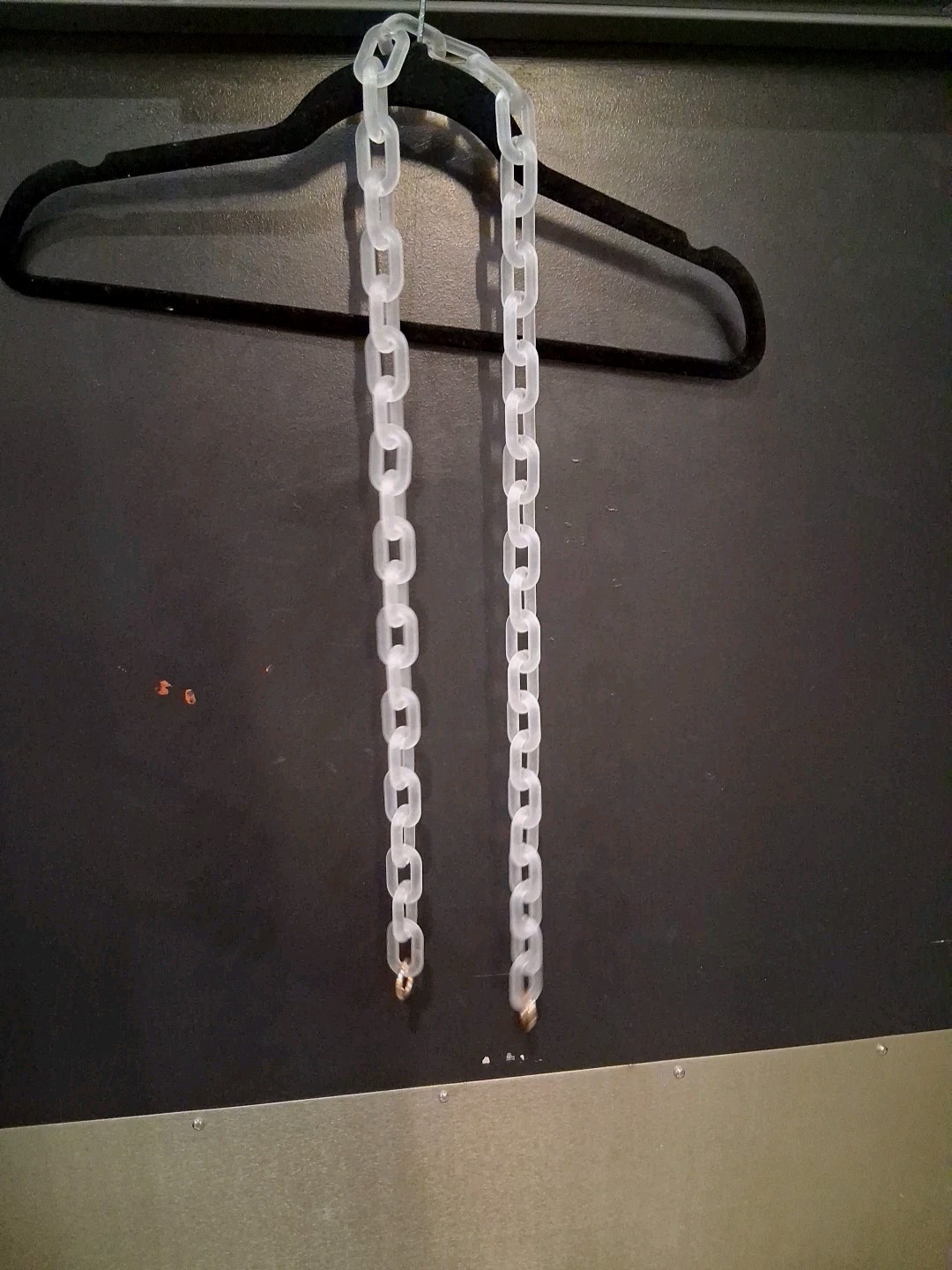 Large Chain Matte Clear Acrylic Handbag Strap Gold Tone Clasp Replace. 21″ Drop