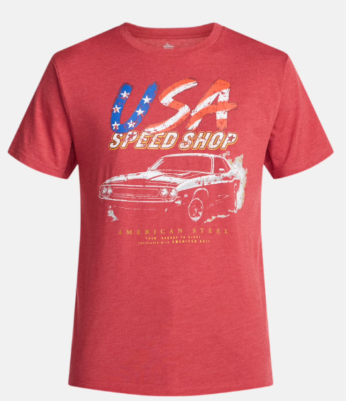 USA Speed Shop 1970 Dodge Challenger R/T Men’s T Shirt XL American Steel