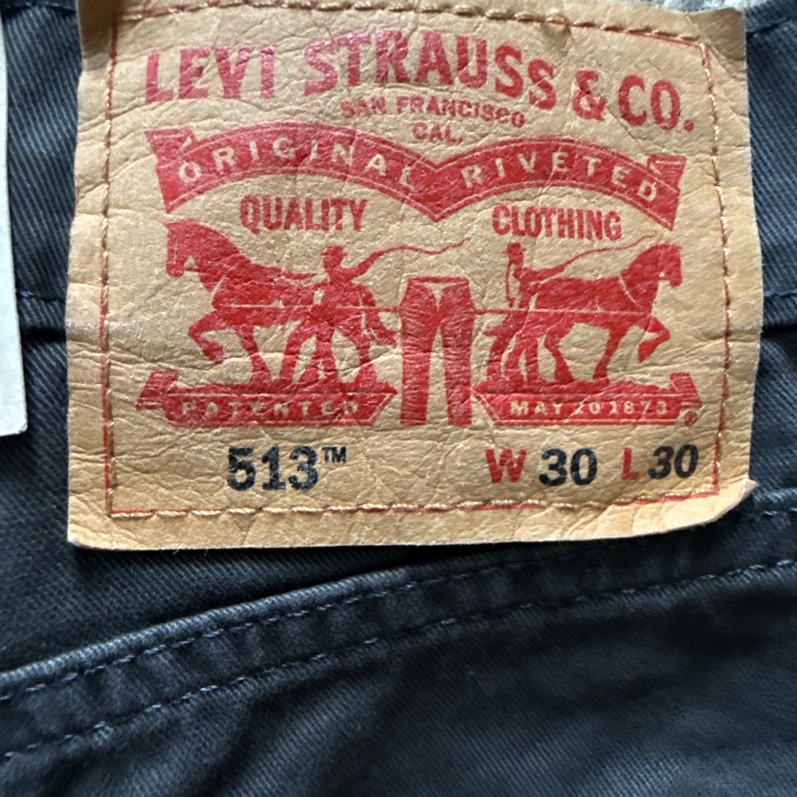 Levi’s 513 Slim Straight Jeans Stretch Slim Size 30×30 Midrise Grey Twill New