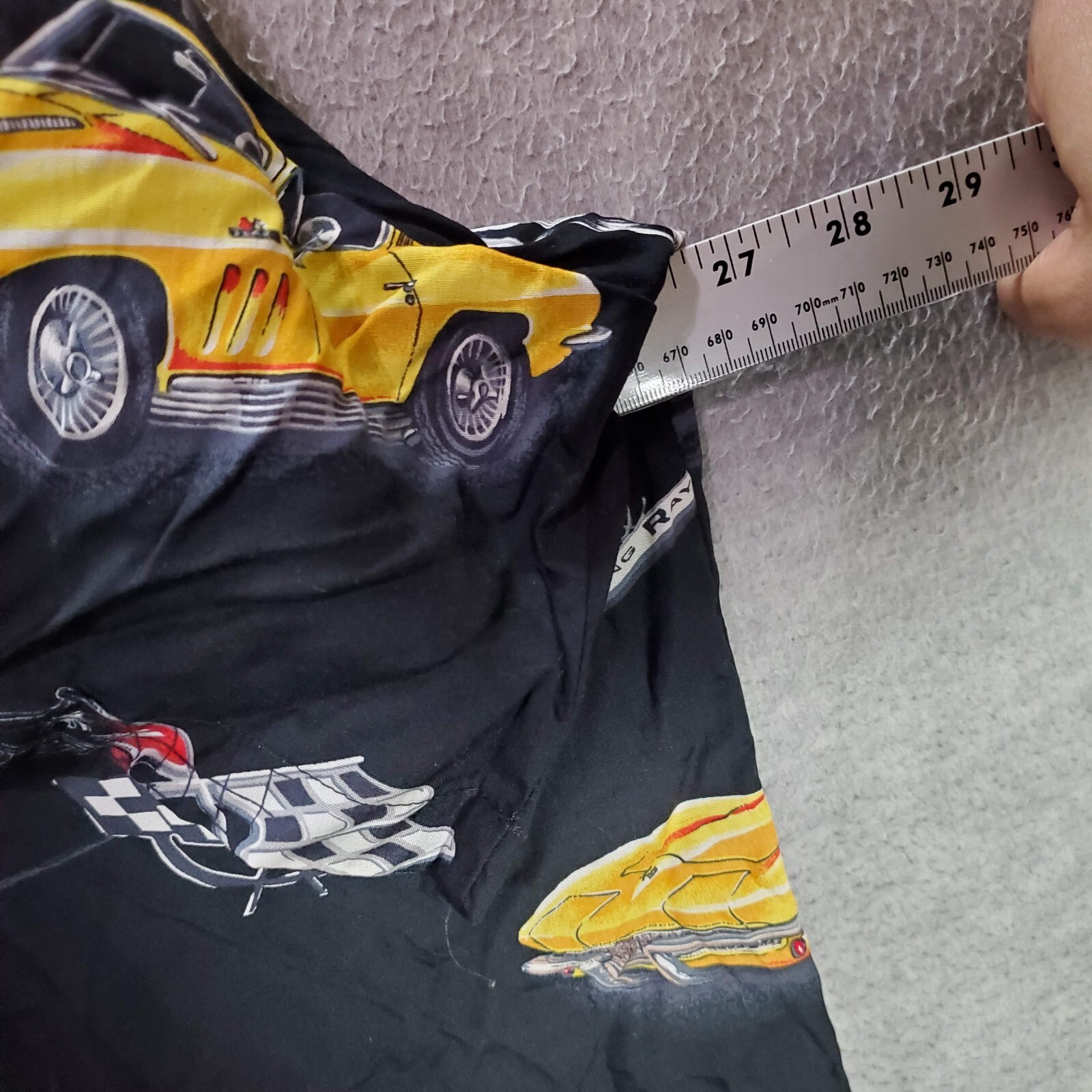 VINTAGE Paradise Found Men Button Up Shirt 2XL Black Classic Cars 90s USA READ