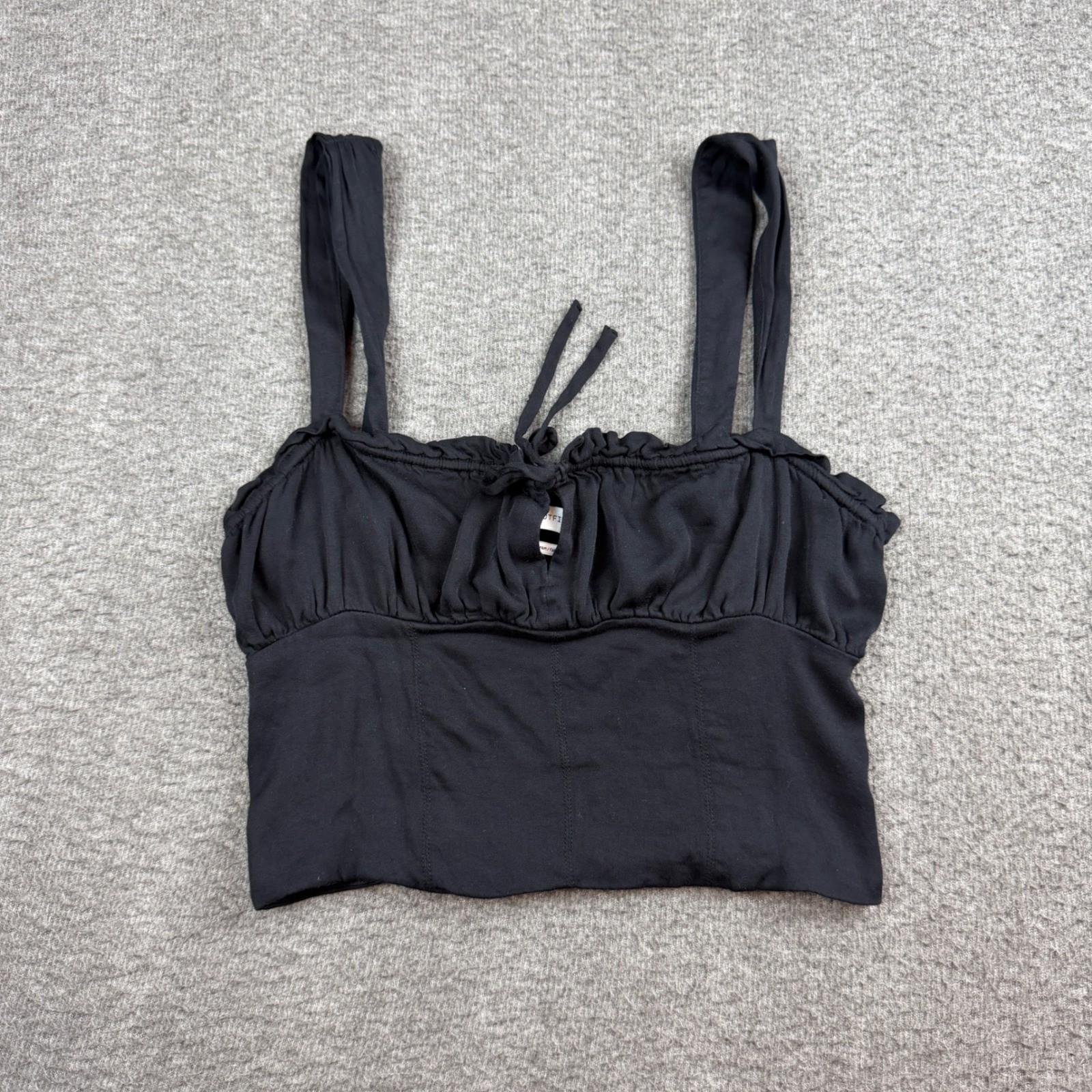 Urban Outfitters Crop Top Women’s Small Black Ruched Milkmaid Smocked Back