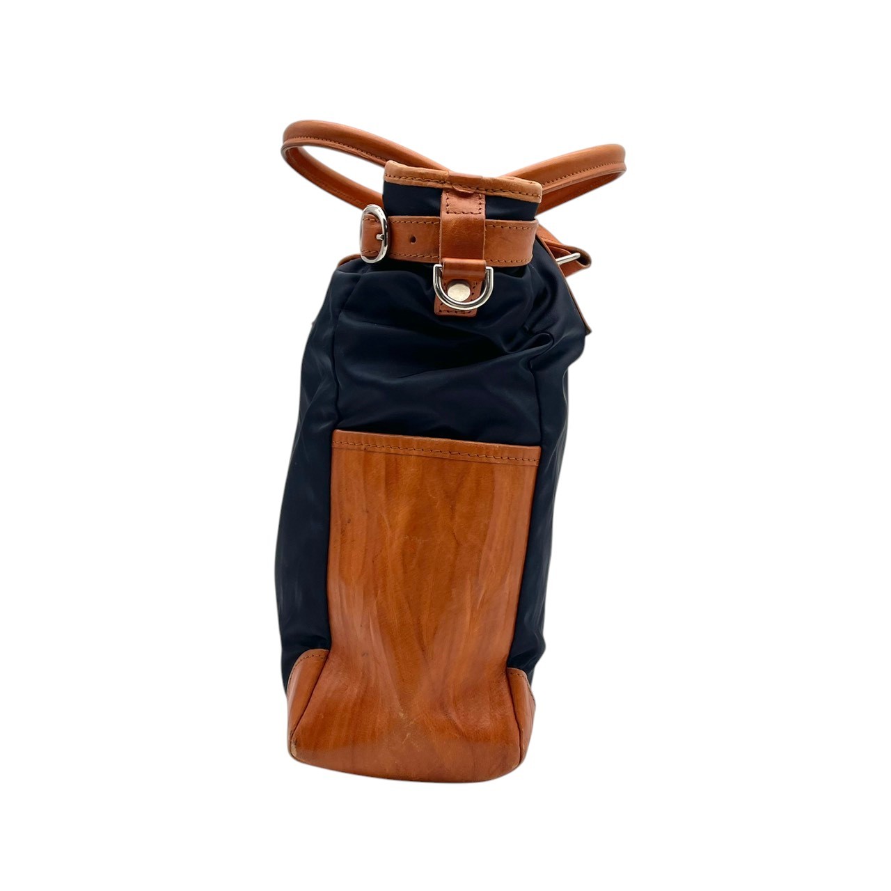 Authentic OROBIANCO WANDALA Tote Bag Business 2Way Shoulder Nylon Leather Navy