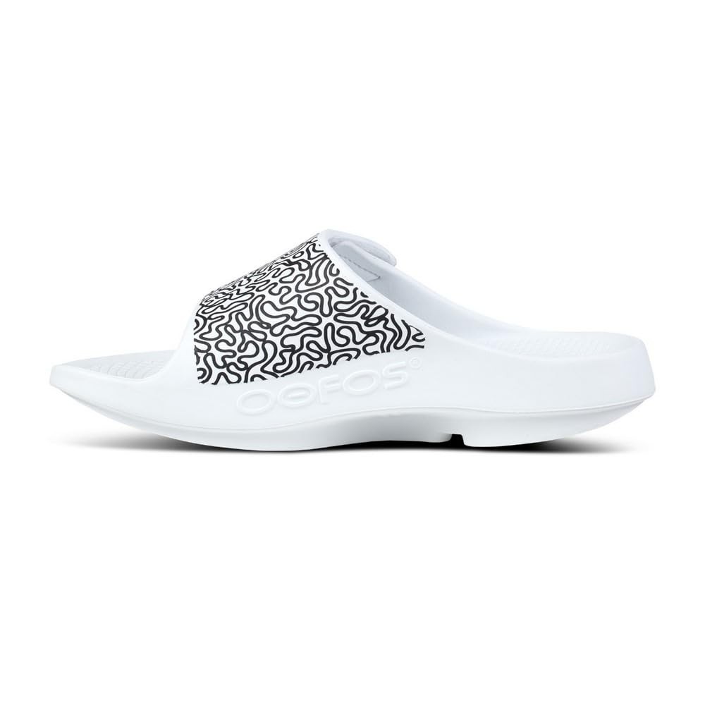 Sz 11 Unisex OOahh Sport Flex Limited Slide Sandal (White Labyrinth)