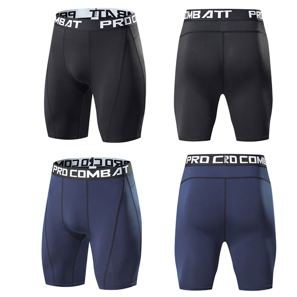 3 Pcs Mens Shorts Sport Shorts Athletic Workout Gym Base Layer Underwear S-3XL