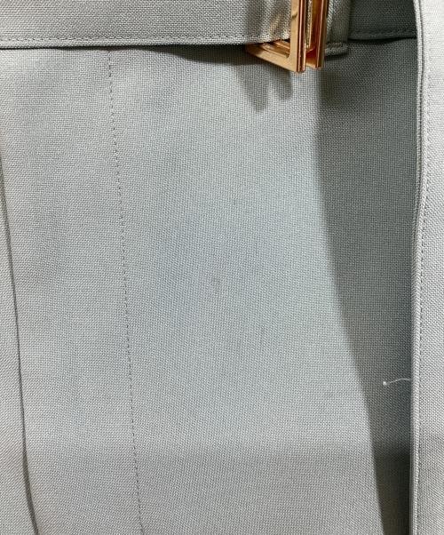 CULLNI Belted side slit tapered pants Yellow green 22-SS-016