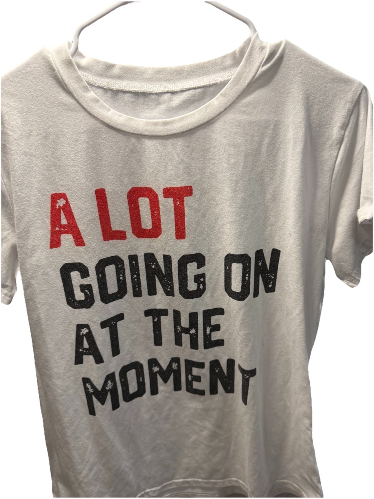 Taylor Swift “A Lot Going On At The Moment” White Graphic T-Shirt