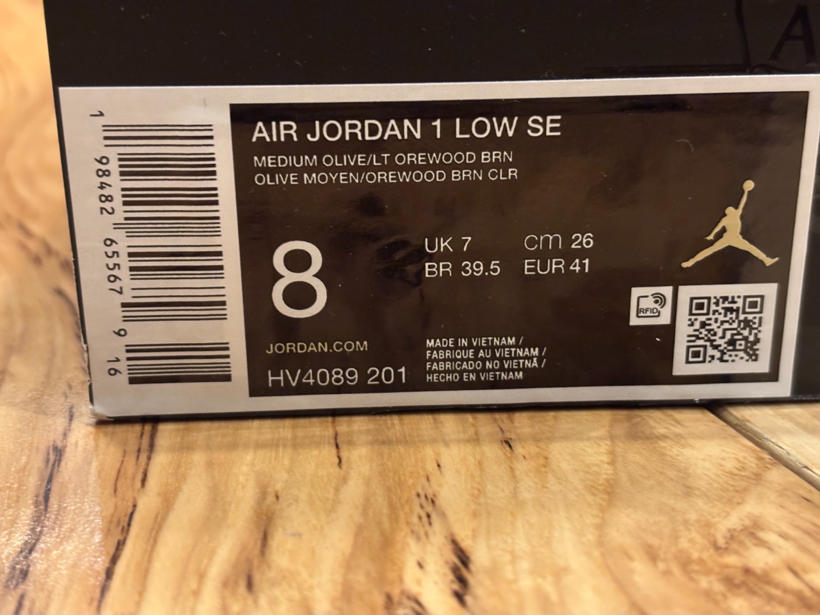 Nike Air Jordan 1 Low SE Medium Olive Light Orewood Brown HV4089 201 Size 8