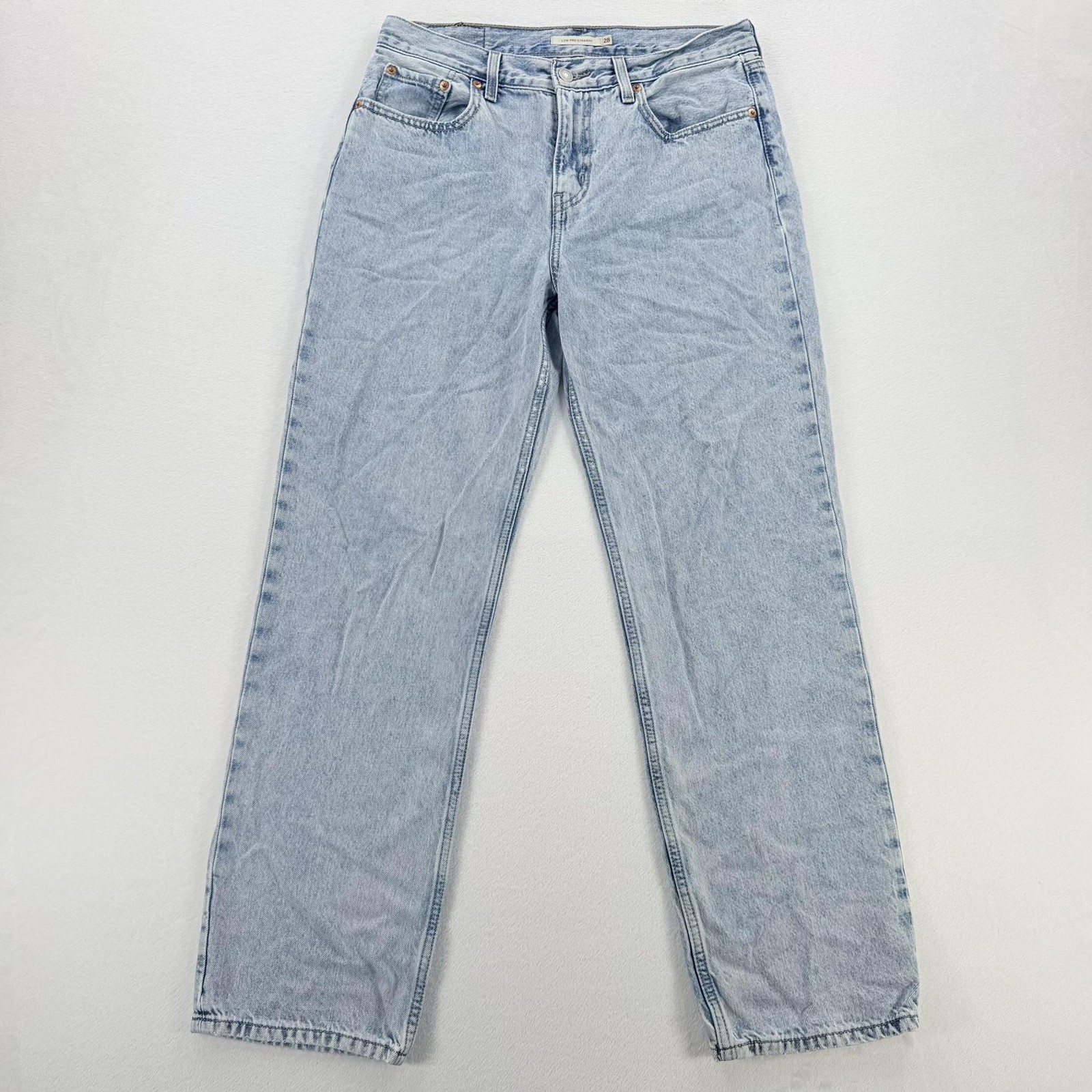 Levi’s Low Pro Straight Jeans Womens 28 Blue Light Wash Denim Low Rise Relaxed