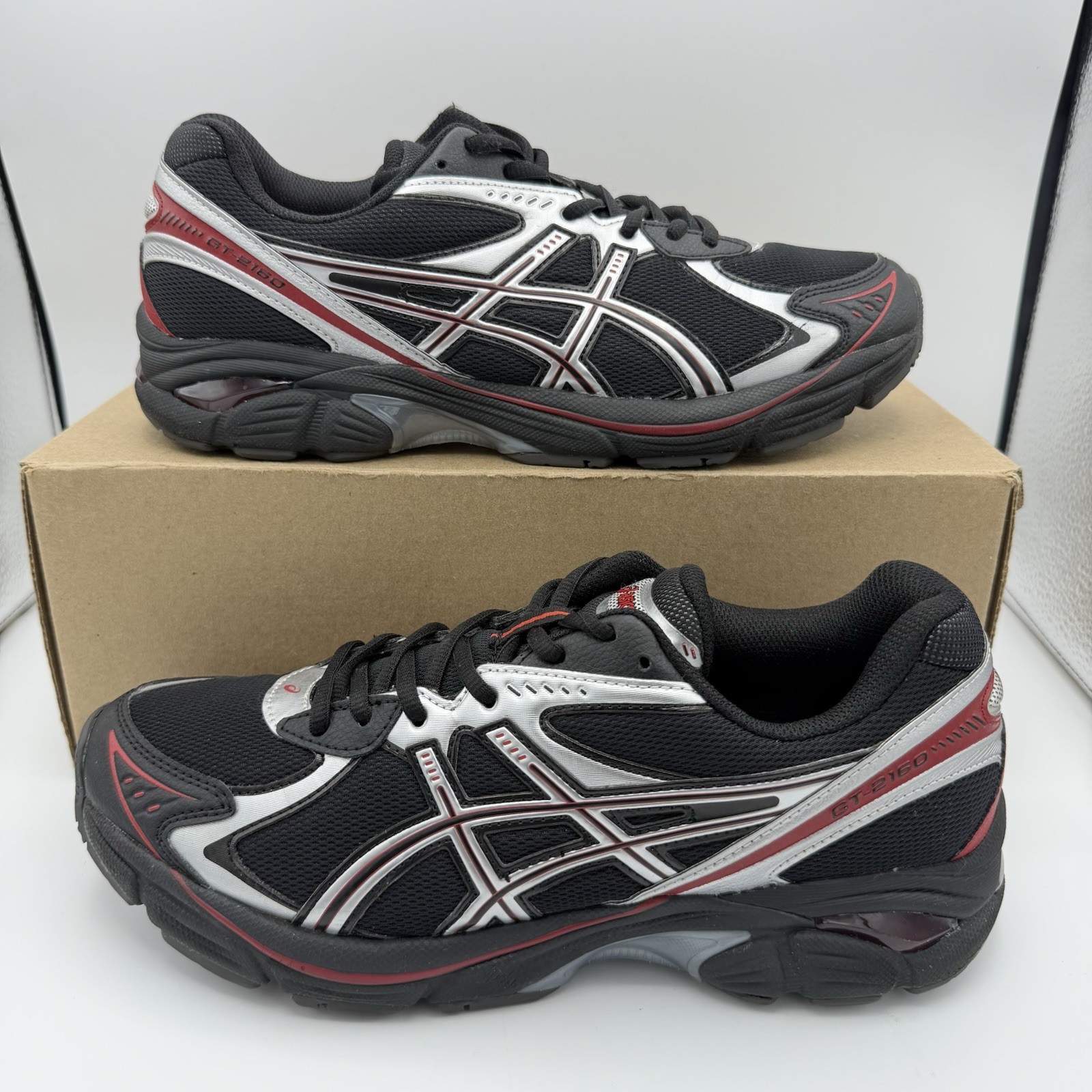 Asics GT 2160 ‘Black Pure / Silver Red’ Size 8.5 1203A688-001