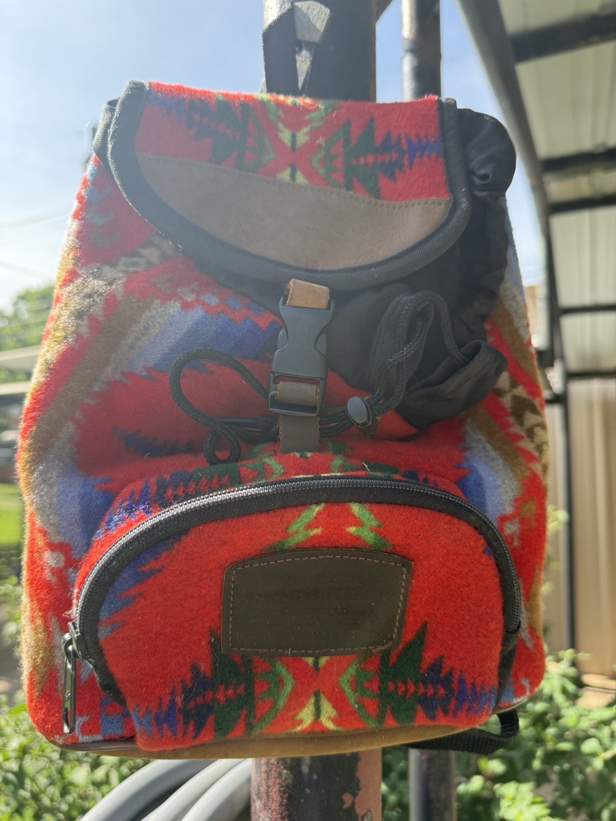 Pendleton Multicolor Backpack Drawstring Front Zip Pocket Adjustable Straps