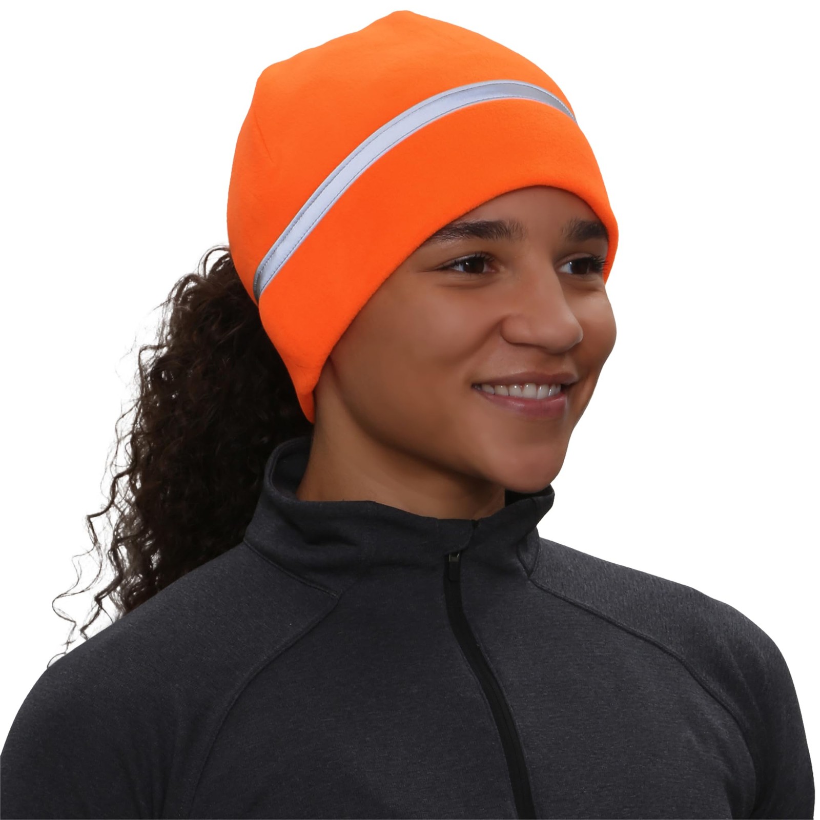 TrailHeads Women’s Fleece Reflective Ponytail Winter One Size, Hunter Orange