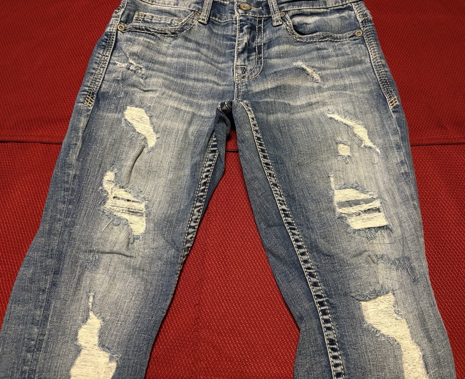 BKE Buckle Alec Men’s Distressed Straight Flex Fit Blue Jeans Size 29×30
