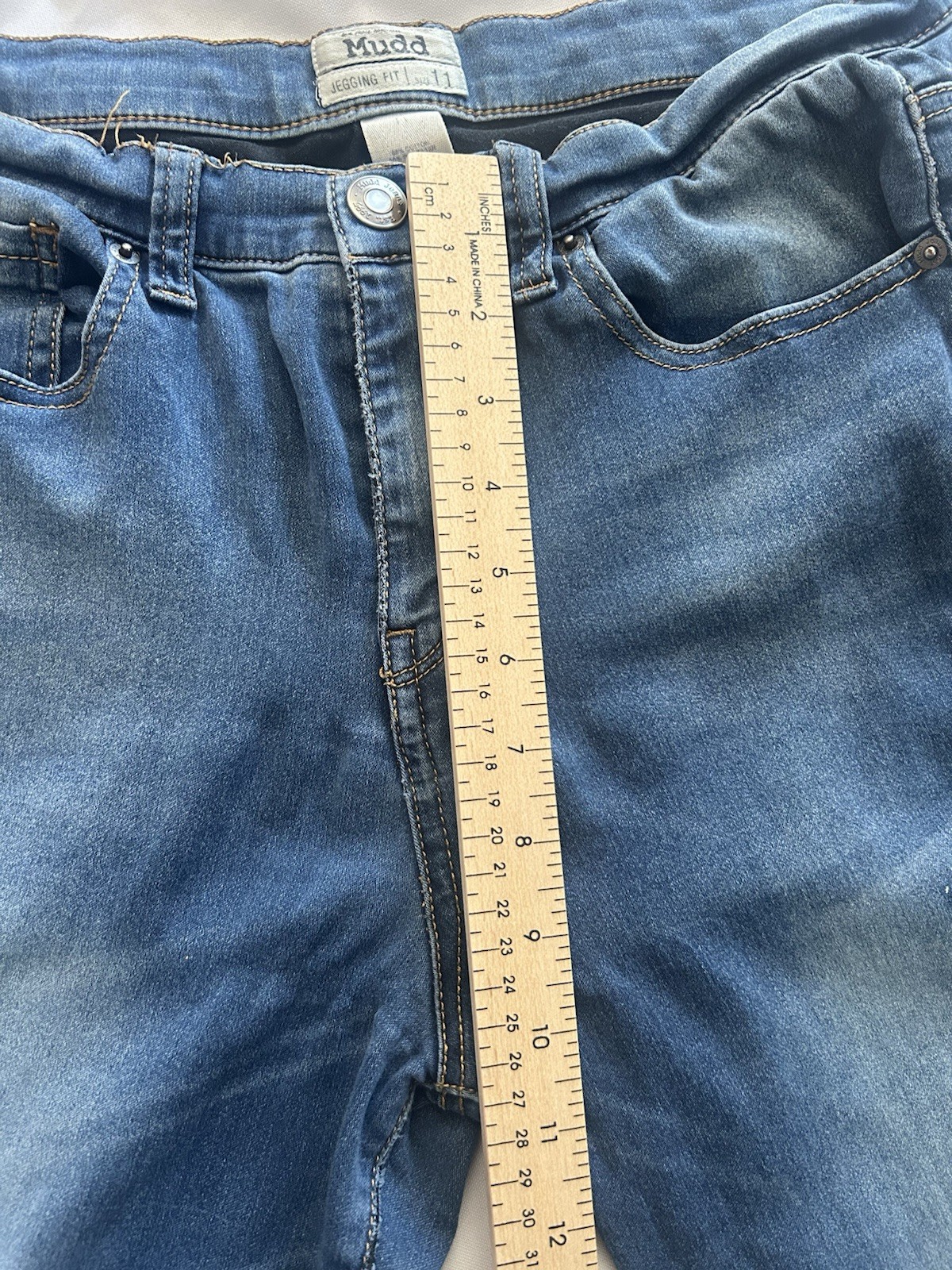 Mudd Women’s Juniors Blue Denim Jegging Jeans Slim Fit Stretch Medium Wash
