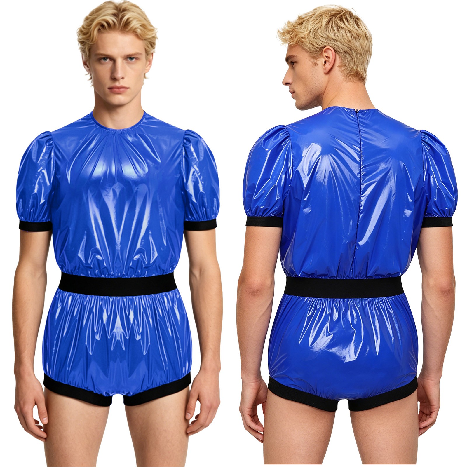 Men Leotard Carnivals Jumpsuit Pajamas Rompers Incontinence Oily Elderly