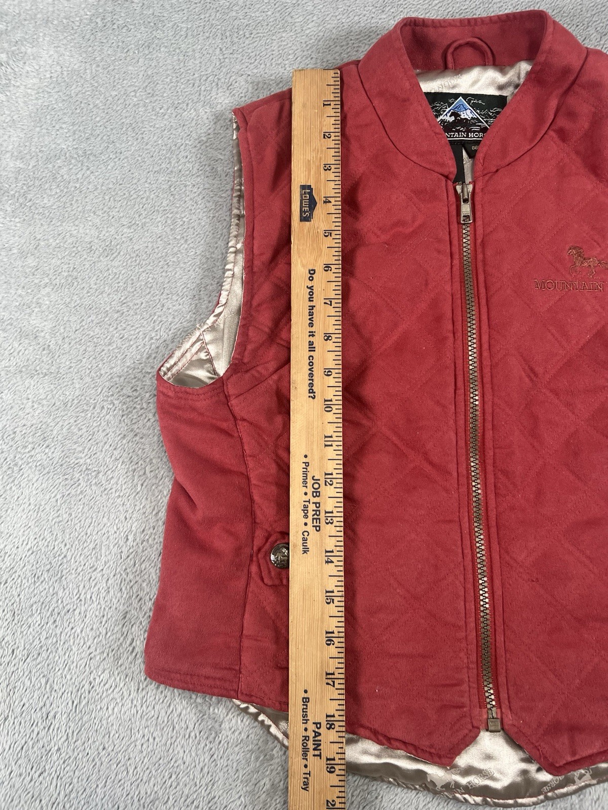 Vintage Mountain Horse Womens S Red Quilted Equestrian Vest