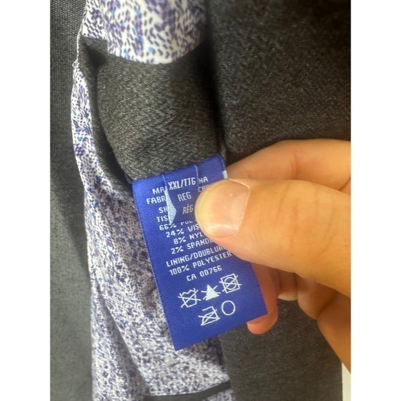 Jermyn & Bond Mens Modern Fit Knit Blazer Charcoal Grey Sport Coat XXL Regular
