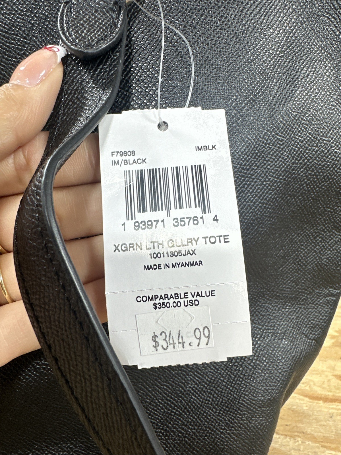 COACH GALLERY TOTE Black Crossgrain Leather Gold Hardware F79608